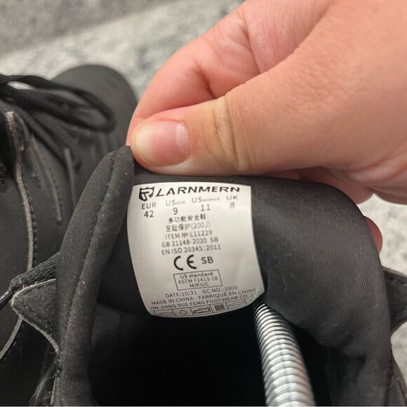 NWOB Larnmern Steel Toe Men's AirWalk Ares Size 9 Slip Resistant Black - Picture 7 of 7